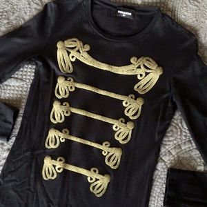 ⚜️DSQUARED2⚜️ long sleeve black tee with gold imprint size 16 years